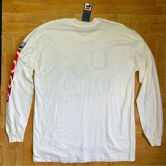 RARE Vintage 1995 Fila US Open Tennis Shirt Medium Long Sleeve 90s USA NOS NWT - Picture 3 of 10